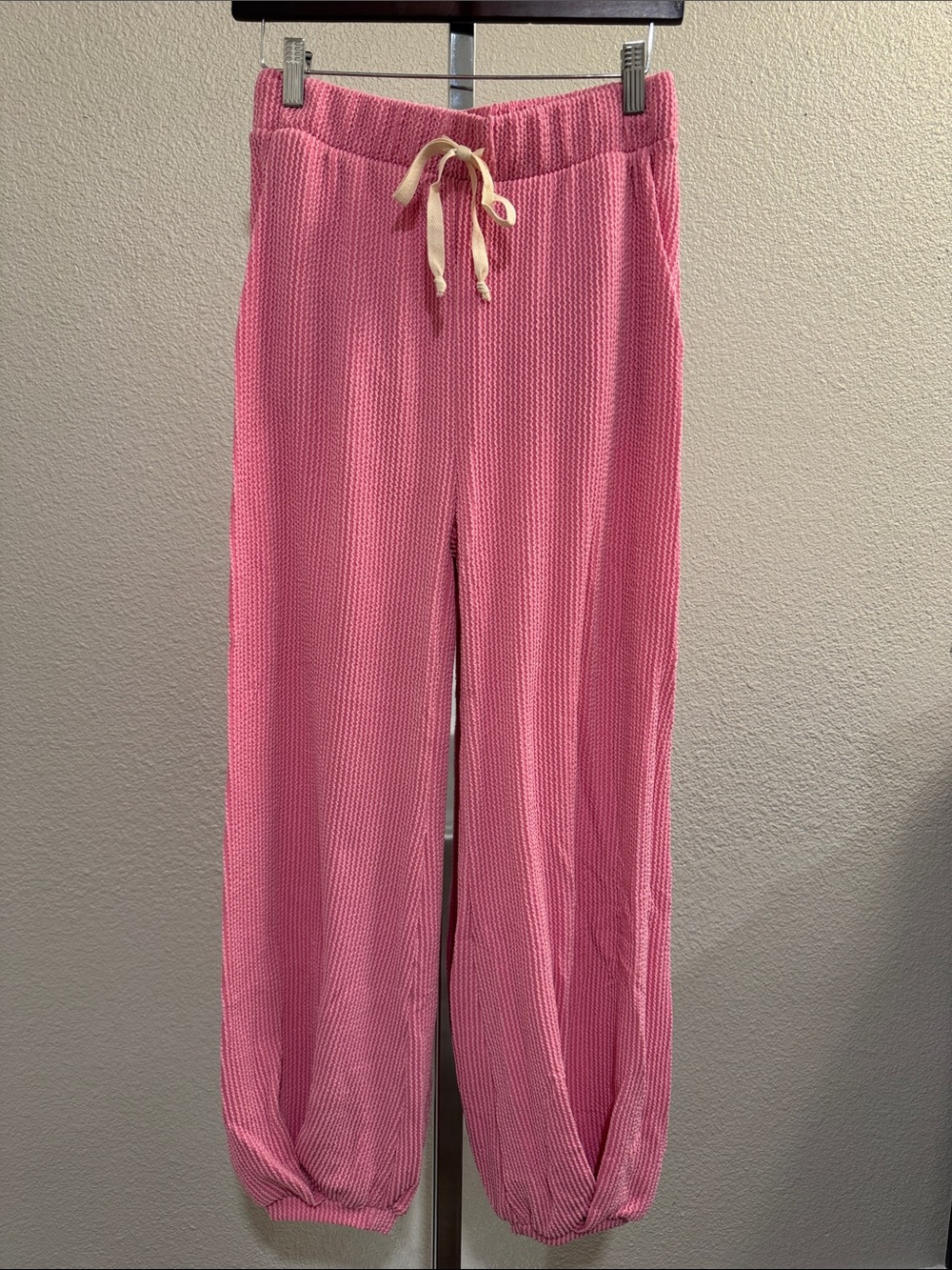 entro Pink Knit Drawstring Lounge Pants